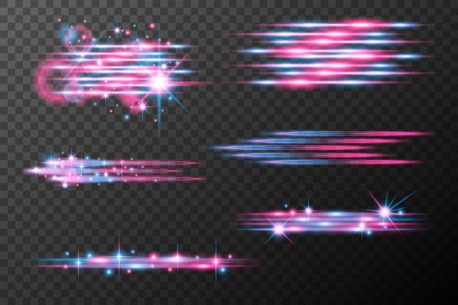 set of glowing light effects on background vector