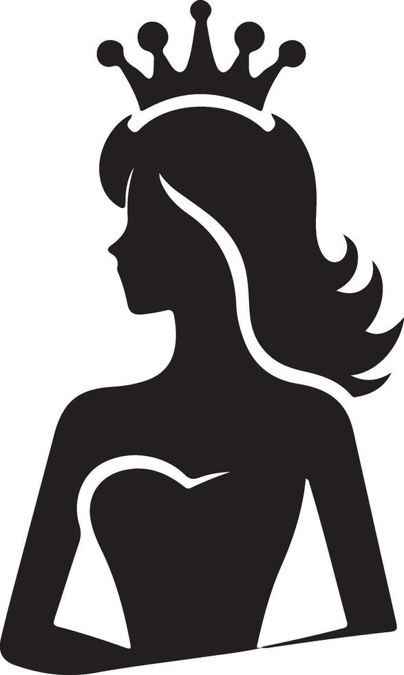 Silhouette of a princes women vector