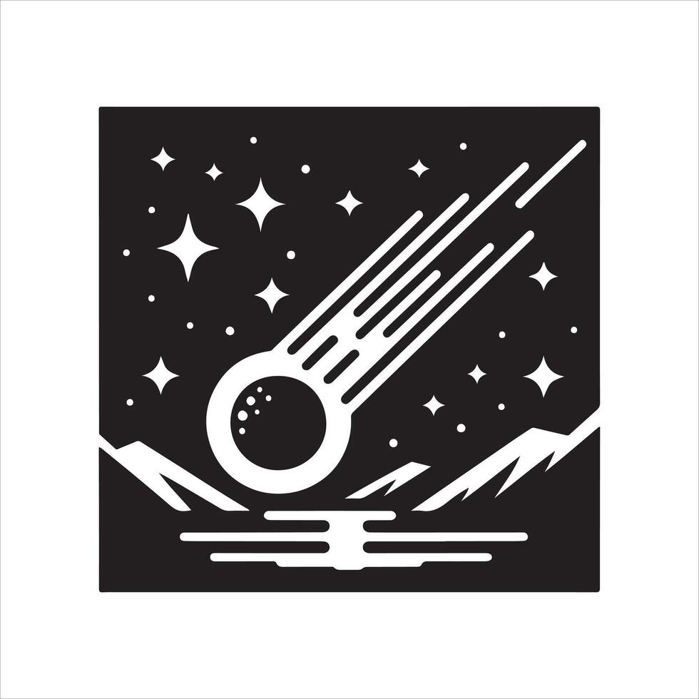Comet shooting across the night sky. vector