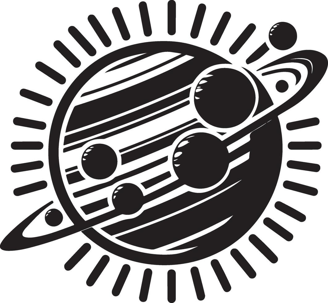 Solar system with planetary orbits. vector