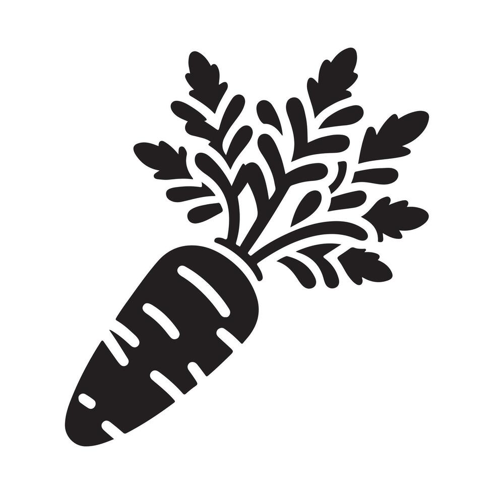 Silhouette of a carrot vector