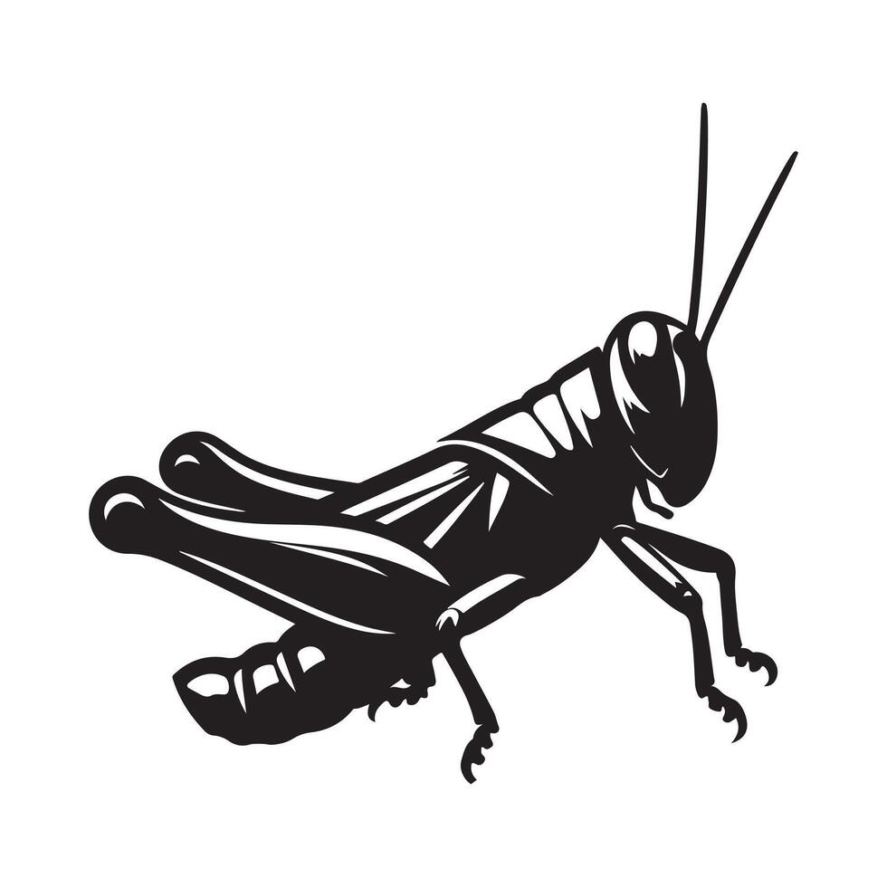 Minimalist grasshopper icon. vector