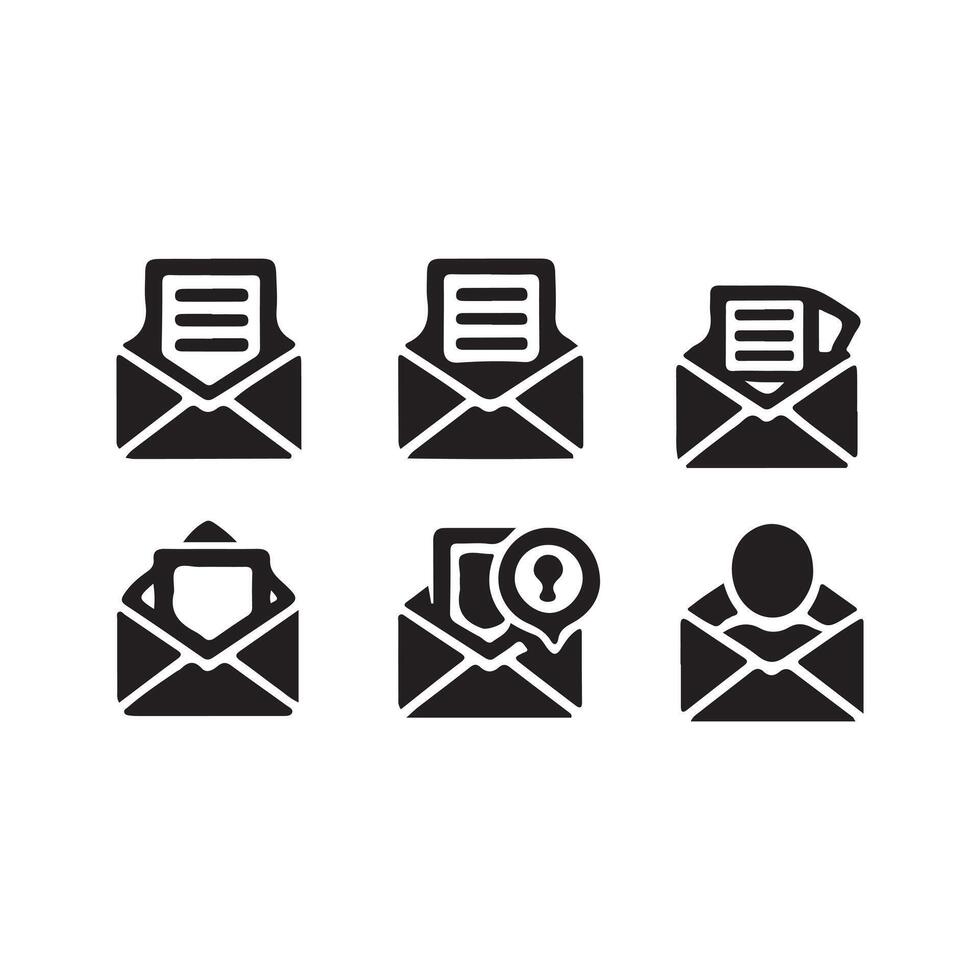 Direct message envelope icon set vector