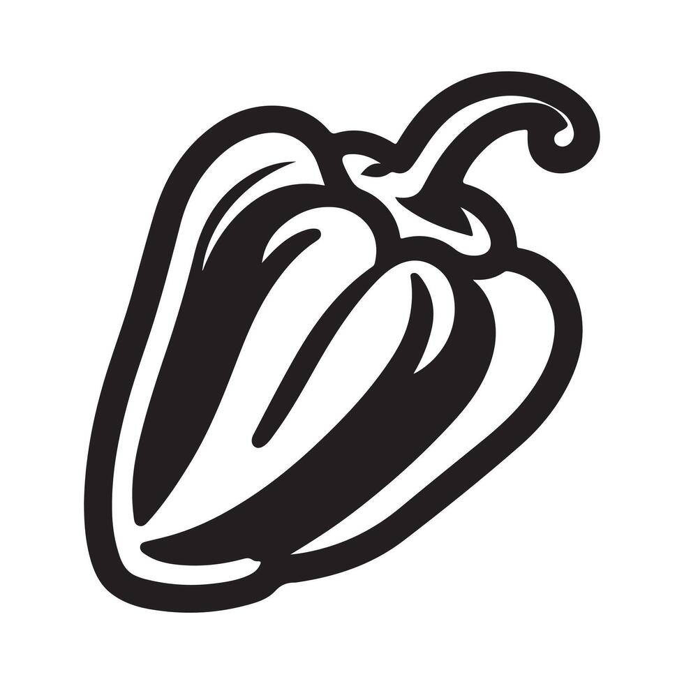 Capsicum vegetable silhouette vector