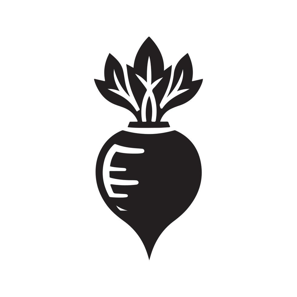 Fresh beetroot icon silhouette vector