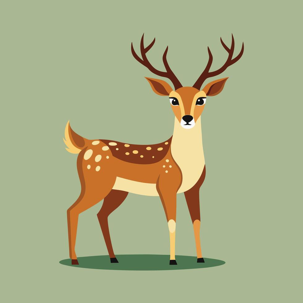Raindeer illustration for kids story book. vector