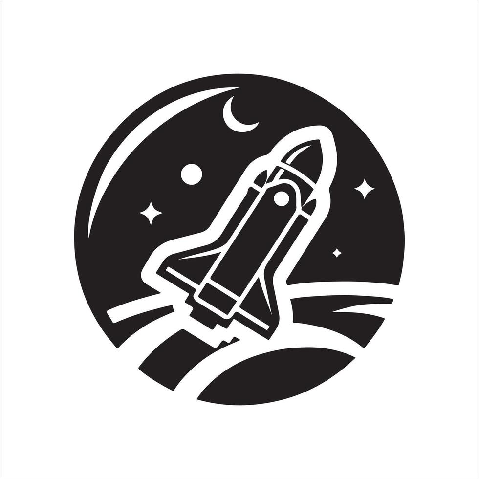 Rocket launch silhouette. vector
