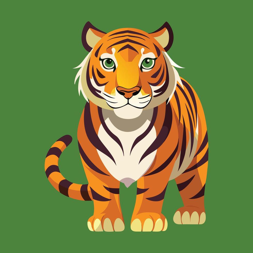 Illustration of colorful tiger for kids book. vector