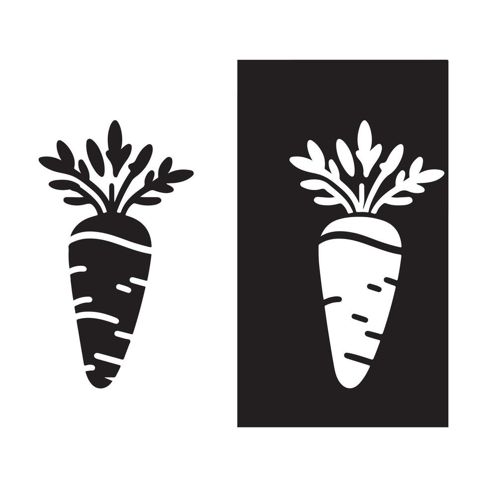 Black and white carrot icon. vector