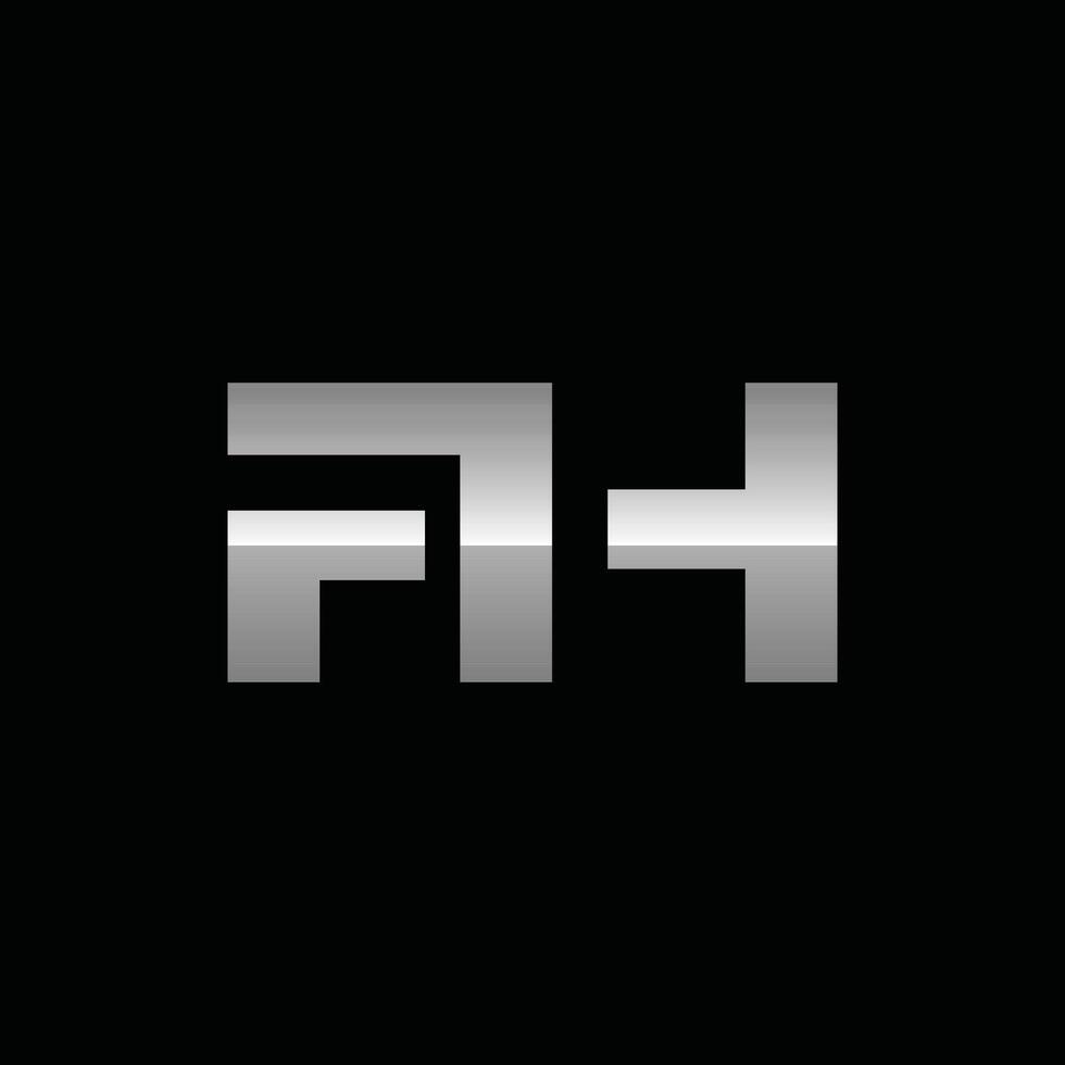 Initial FH Silver Metallic Modern Geometric Business Icon Creative Design Logo vector