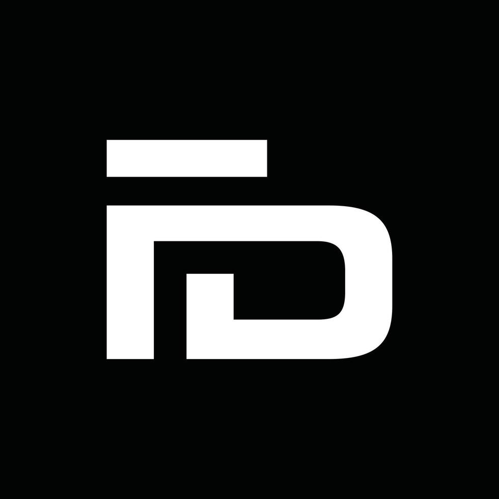 Letter FD Monogram Geometric Business Icon Creative Logo vector