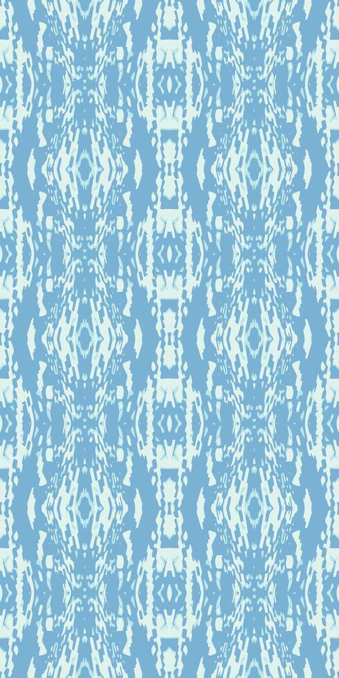 Seamless repeating vertical pattern. Blue variation color. Symmetrical, diamond shaped element. Intricate pattern resembles flower or geometric shapes. Visually striking, sense of rhythm, repetition vector