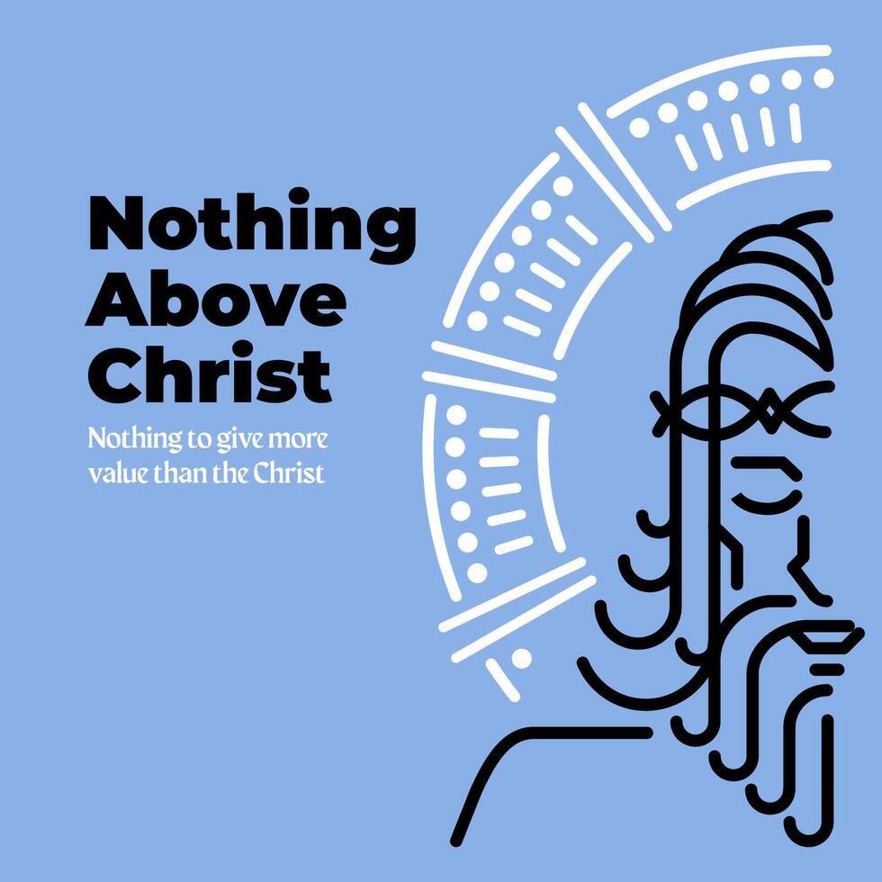 Jesus Christ in the rays of light line art logo vector