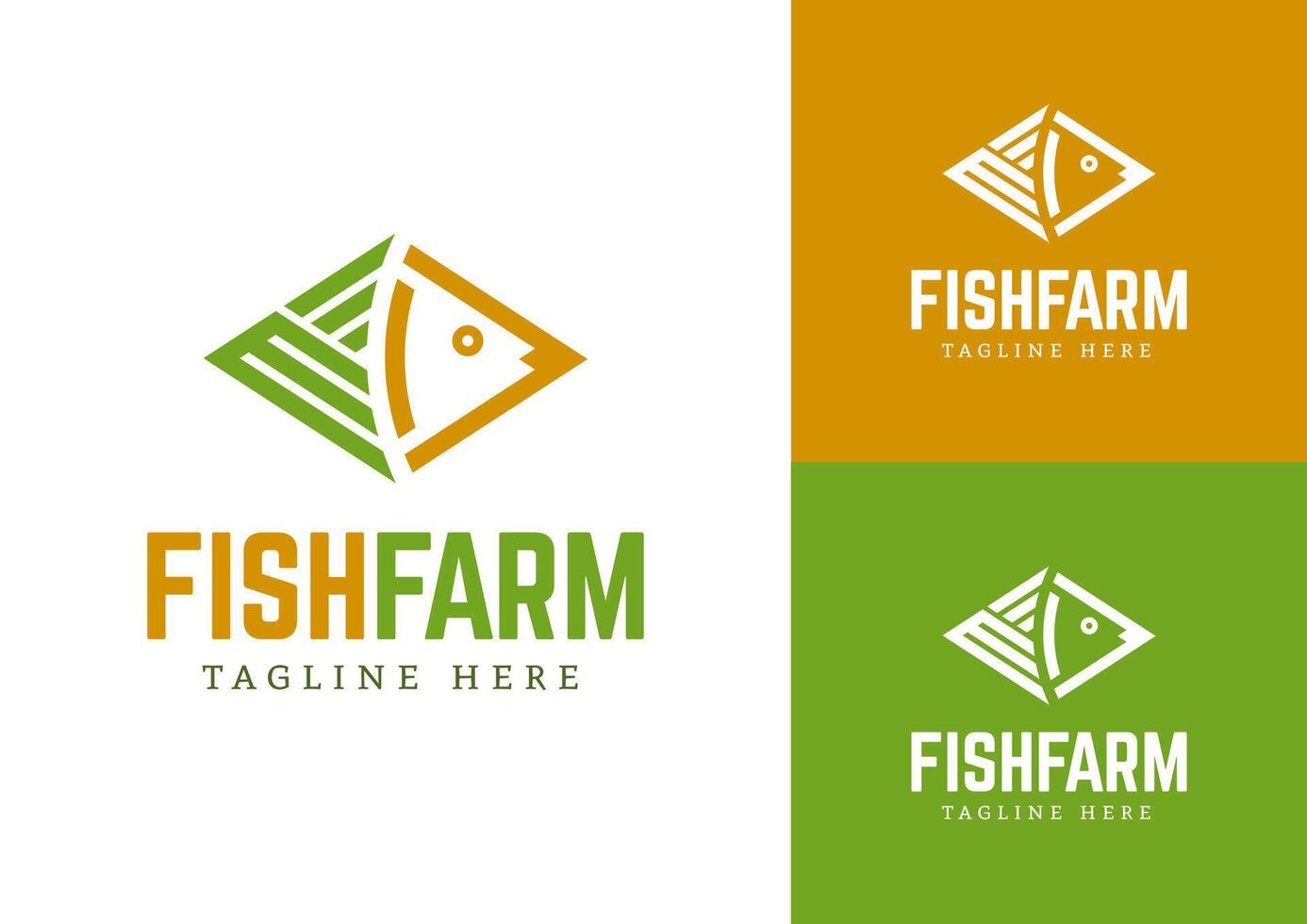 The concept logo for a company with fish and farm vector