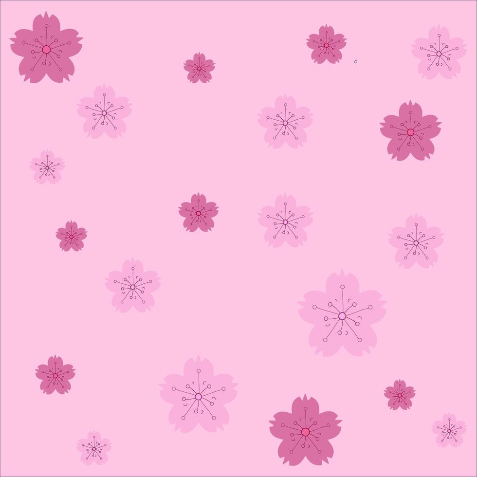 Sakura background pattern Seamless. Flower pink pastel so cute and beautifull vector