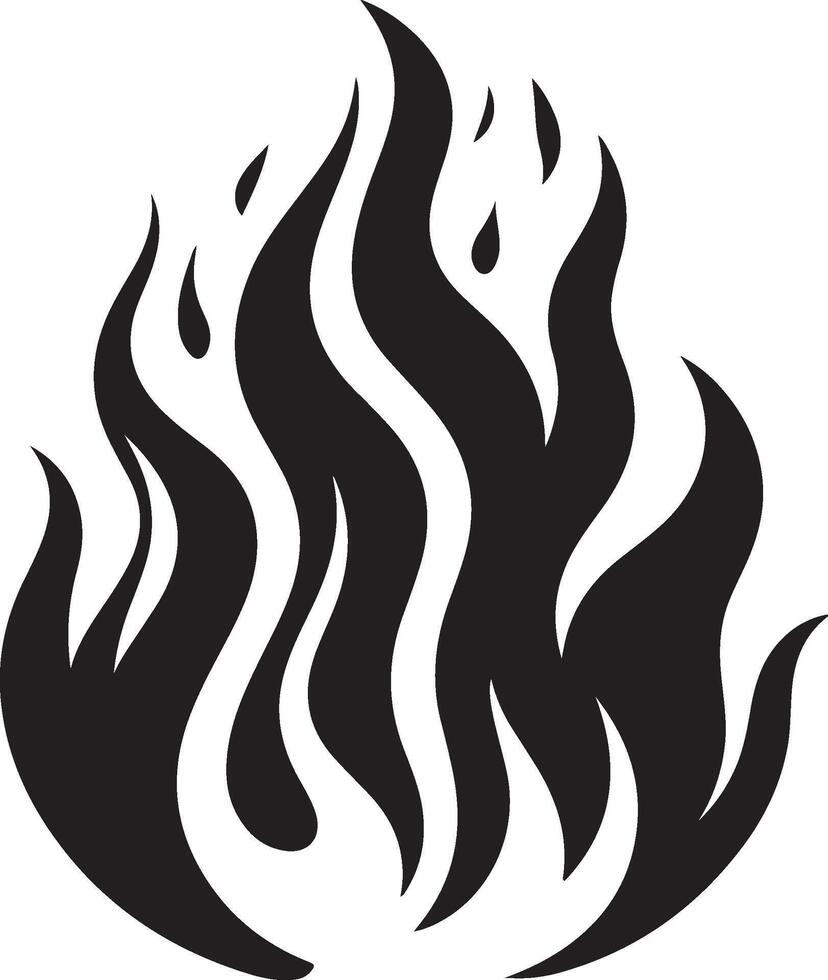 Fire flame icon silhouette vector