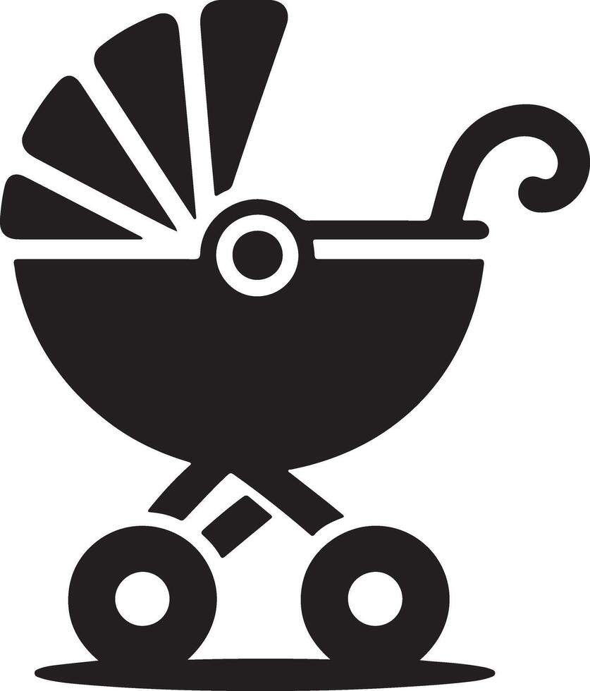 Silhouette baby car vector