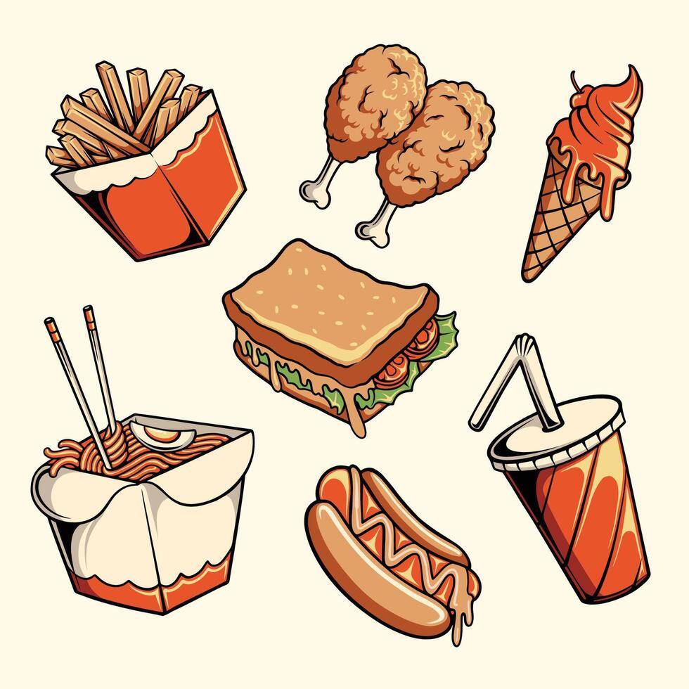 fast food illustration design vector