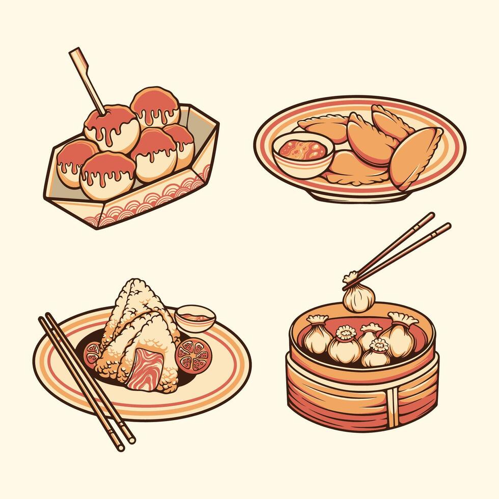 Japanese food illustration design vector