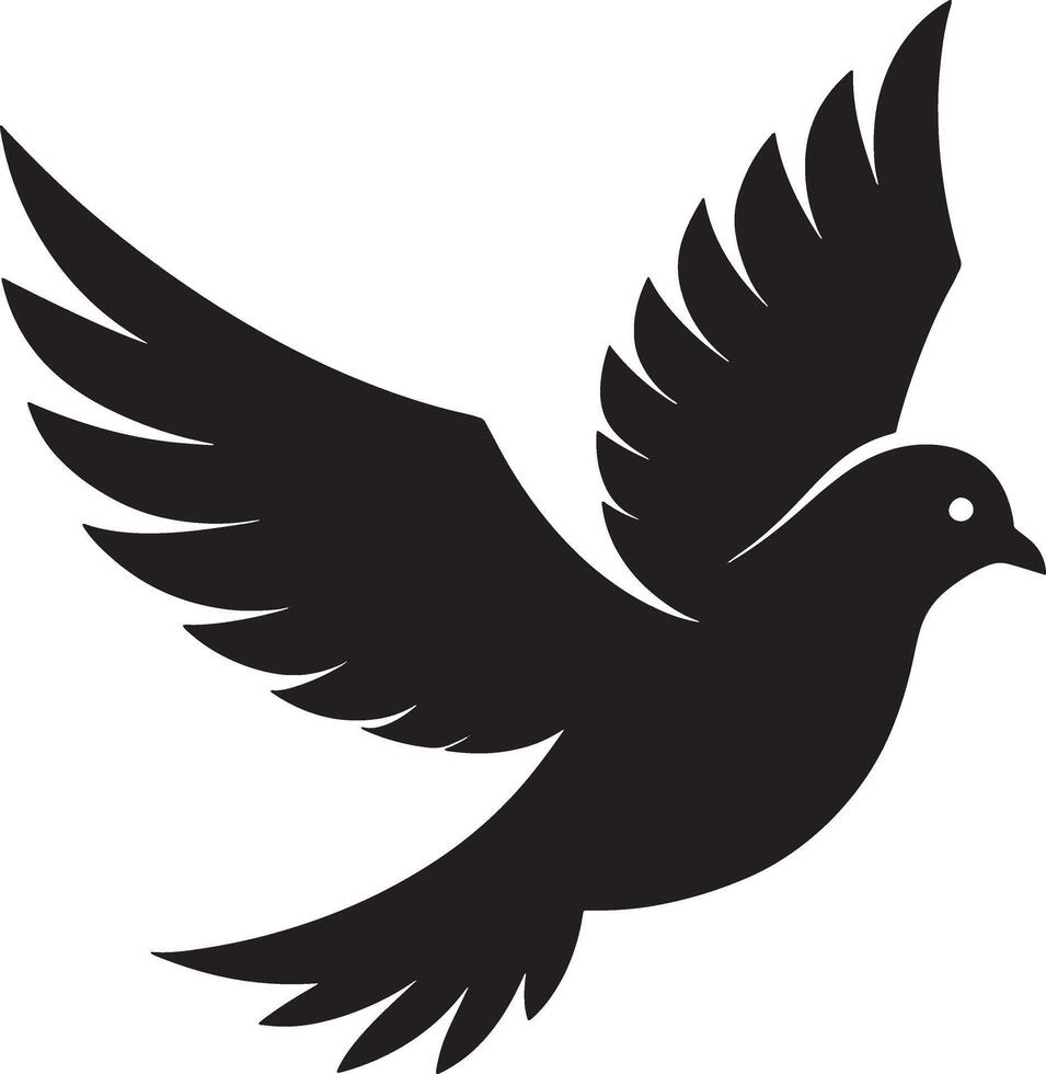Whispers of Serenity Dove in Silhouette vector