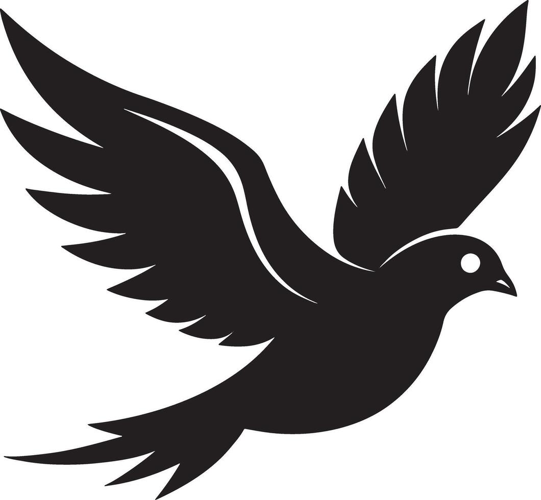 Peaceful Flight A Dove Silhouette vector