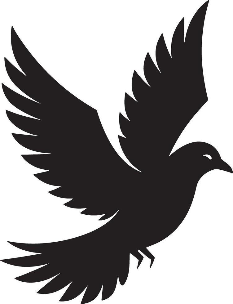 Elegant Black Dove Silhouette A Symbol of Peace and Freedom vector
