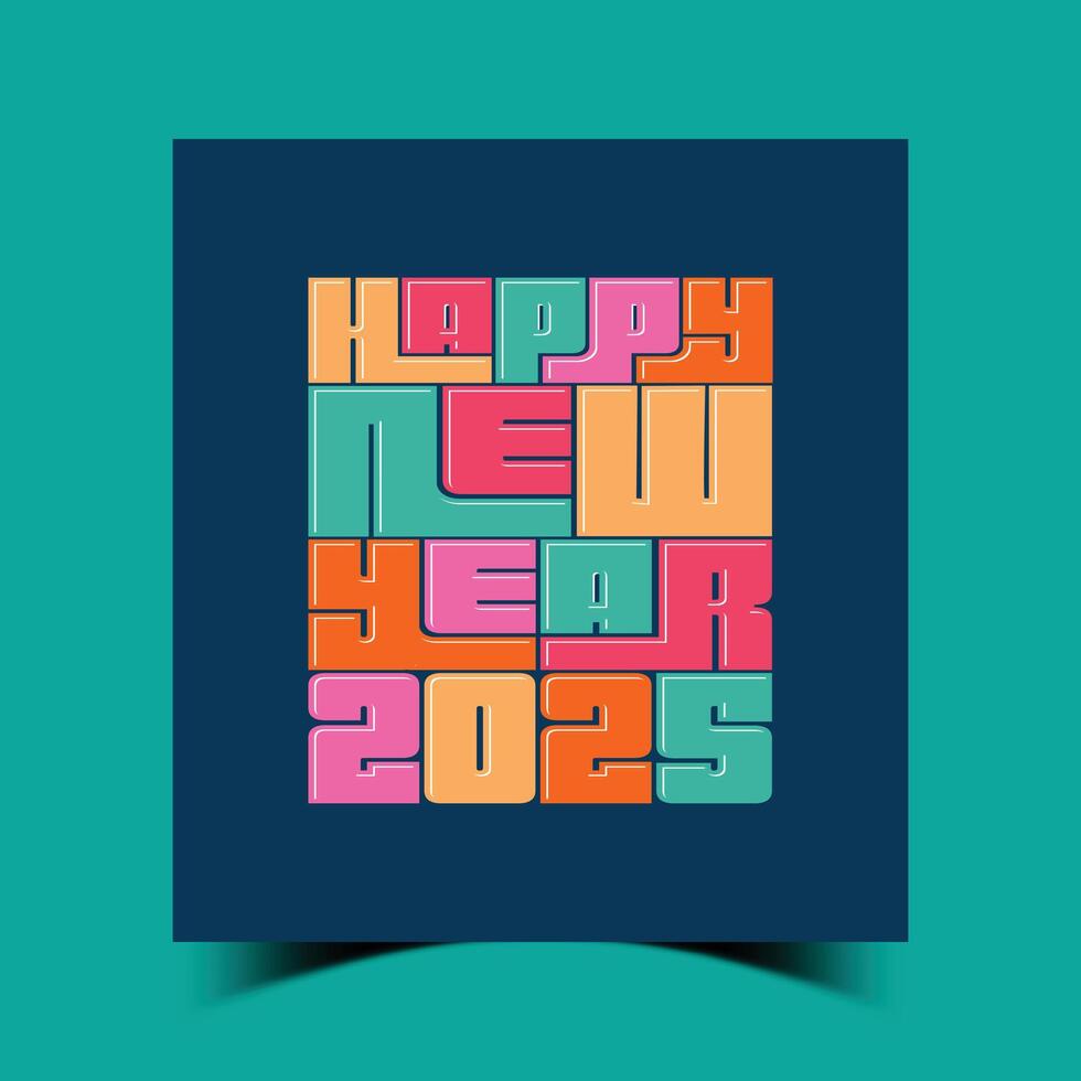 Happy New year 2025 Banner Design Template, Elegant new year wishes celebration background vector