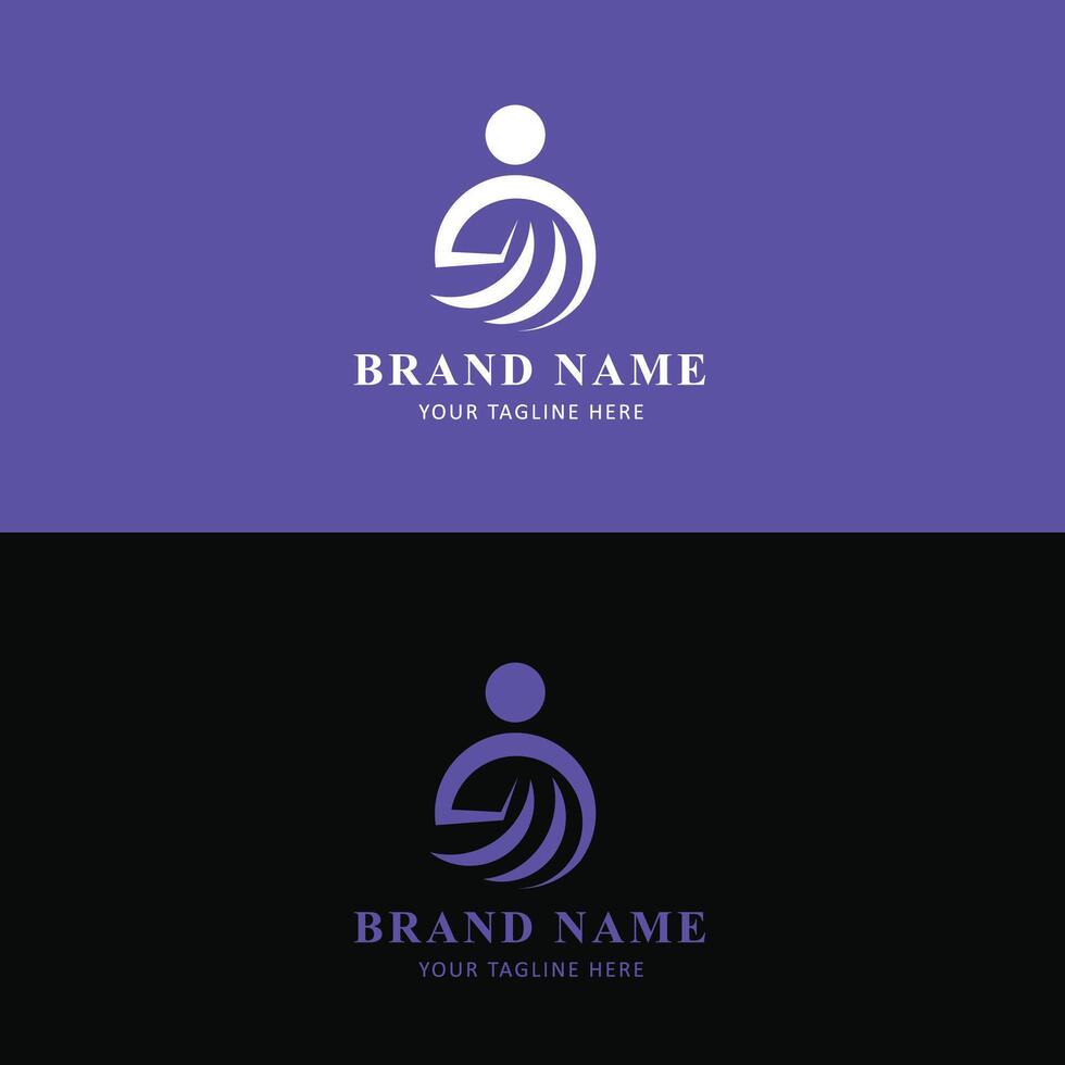 Abstract Yoga Logo template design, minimalist yoga, health and wellness logo design vector