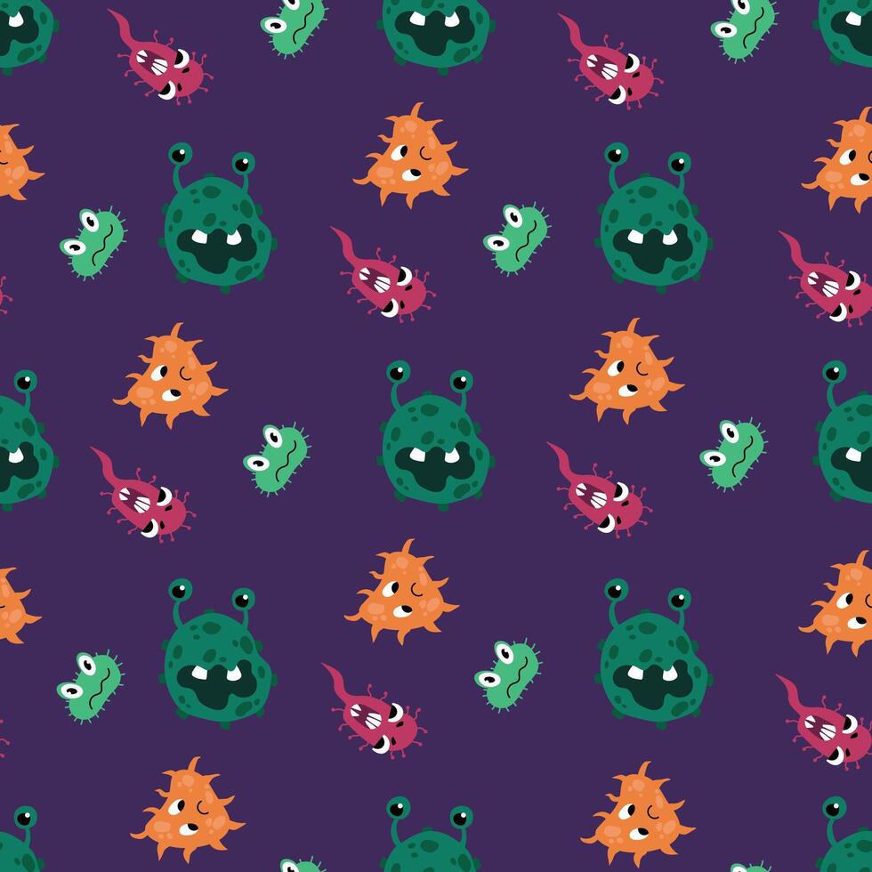 Seamless pattern with bacteria. Design for fabric, textile, wallpaper, packaging vector