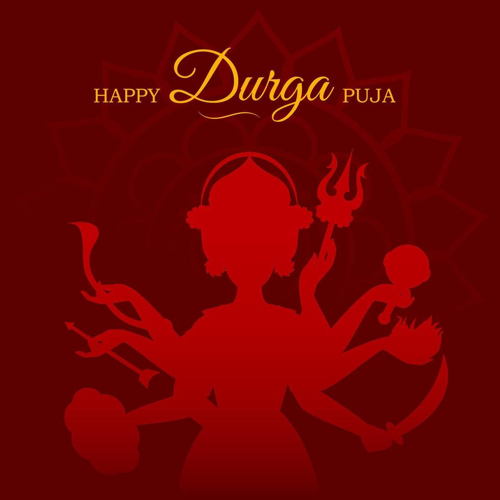 Happy durga puja background with durga and durga puja vector