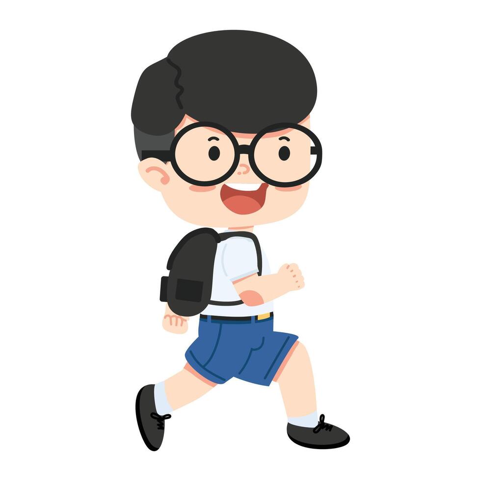 Cute boy Student with Backpack vector