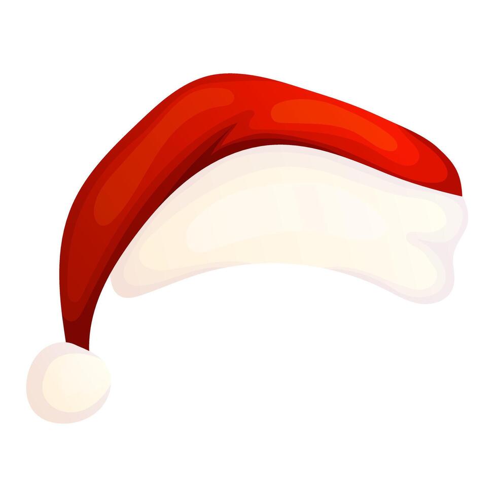 Santa Claus cartoon red hat isolated on white. Happy holidays costume element. vector