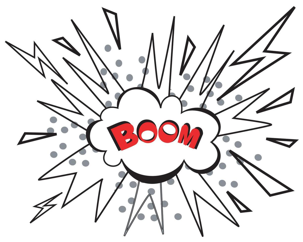 Lettering boom. Comics book balloon vector