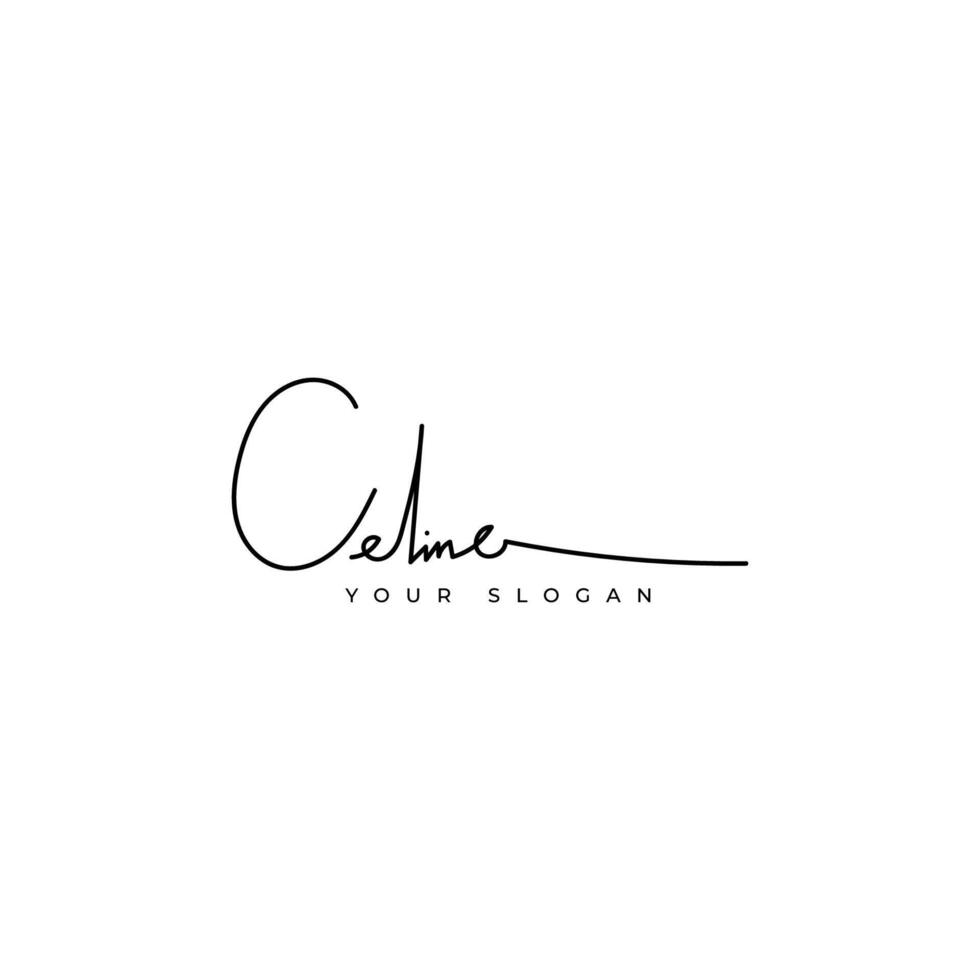 Celine name signature logo design vector