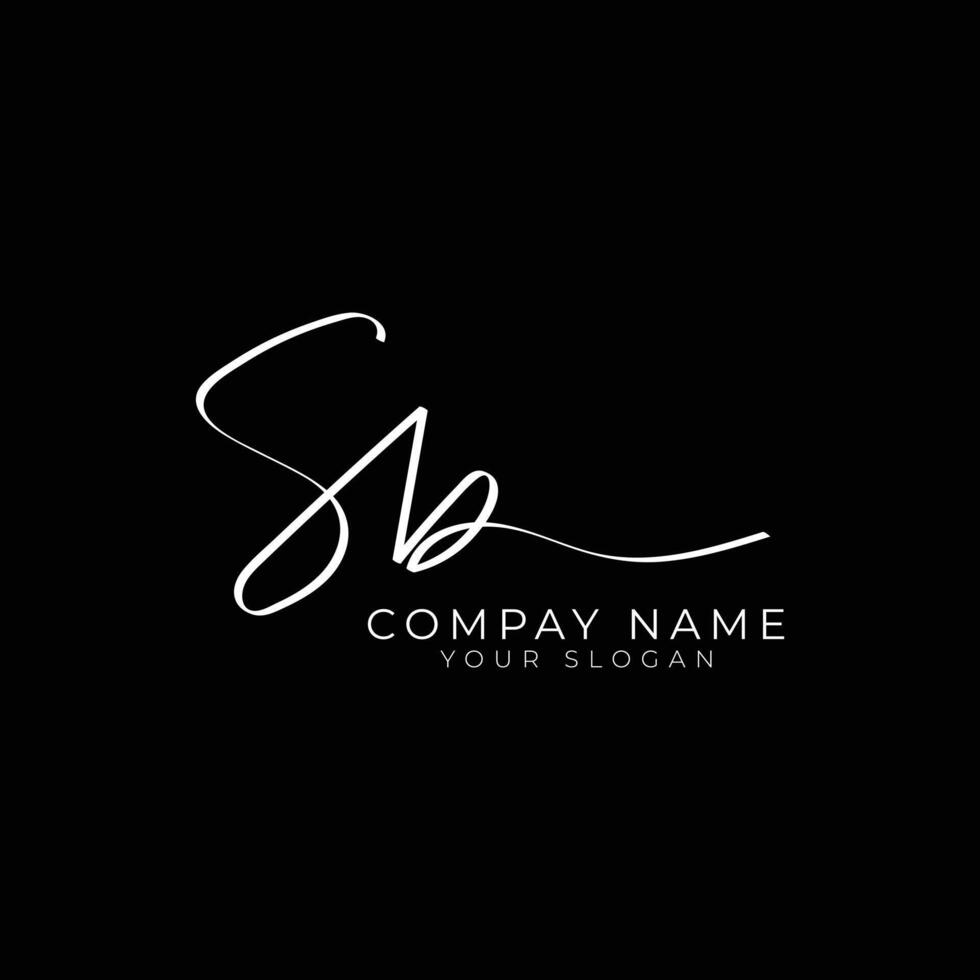 letter SB logo design handwriting signature template mark vector
