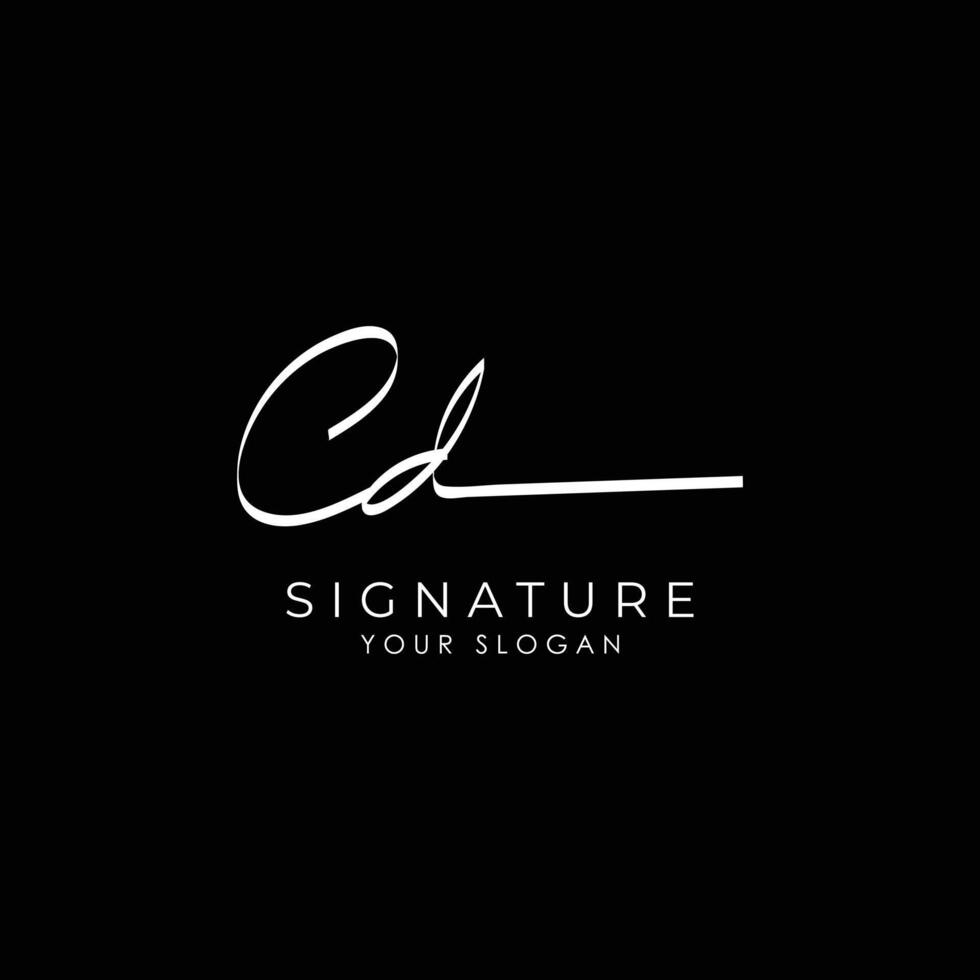 CD Initial Signature Logo. Elegant and Minimalist Monogram Design Featuring Hand-Drawn, Stylish Initials for Personalized Branding and Modern, Professional Visual Identity vector
