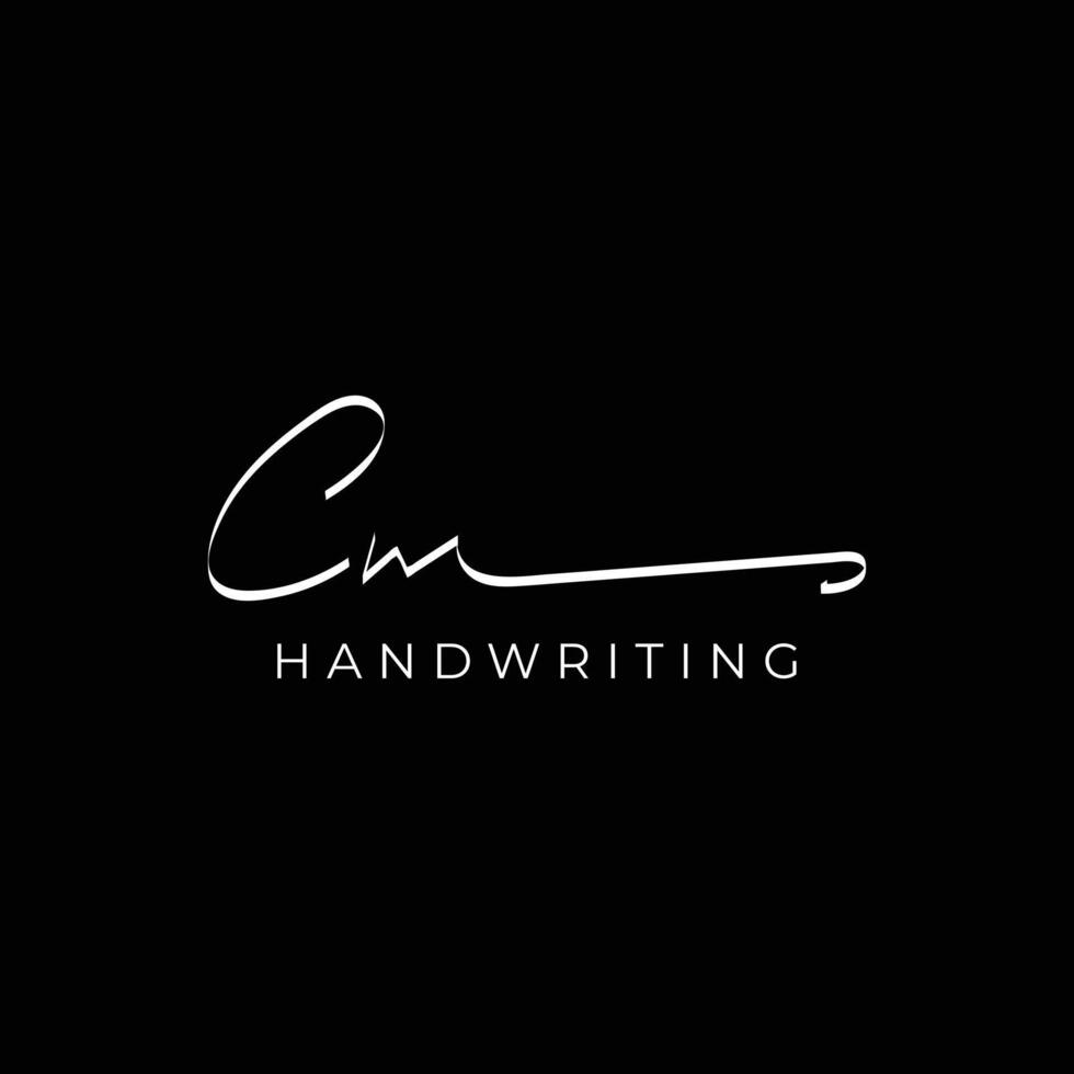 letter CM logo design handwriting signature template icon vector