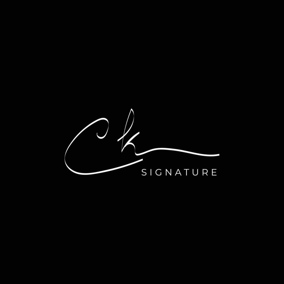 letter CK logo design handwriting signature template icon vector