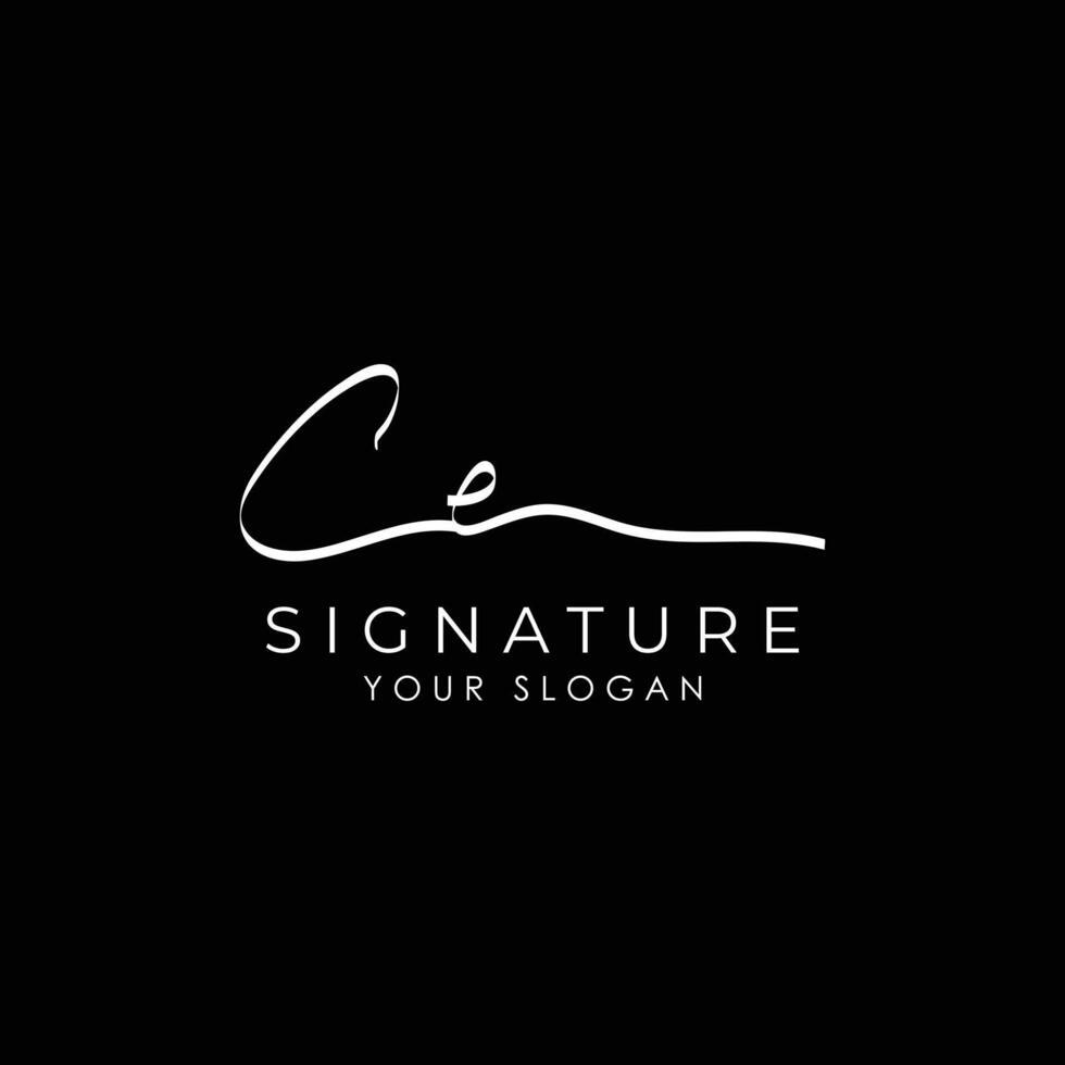 ce initial letter handwriting and signature logo, c e elegant Symbol design template vector