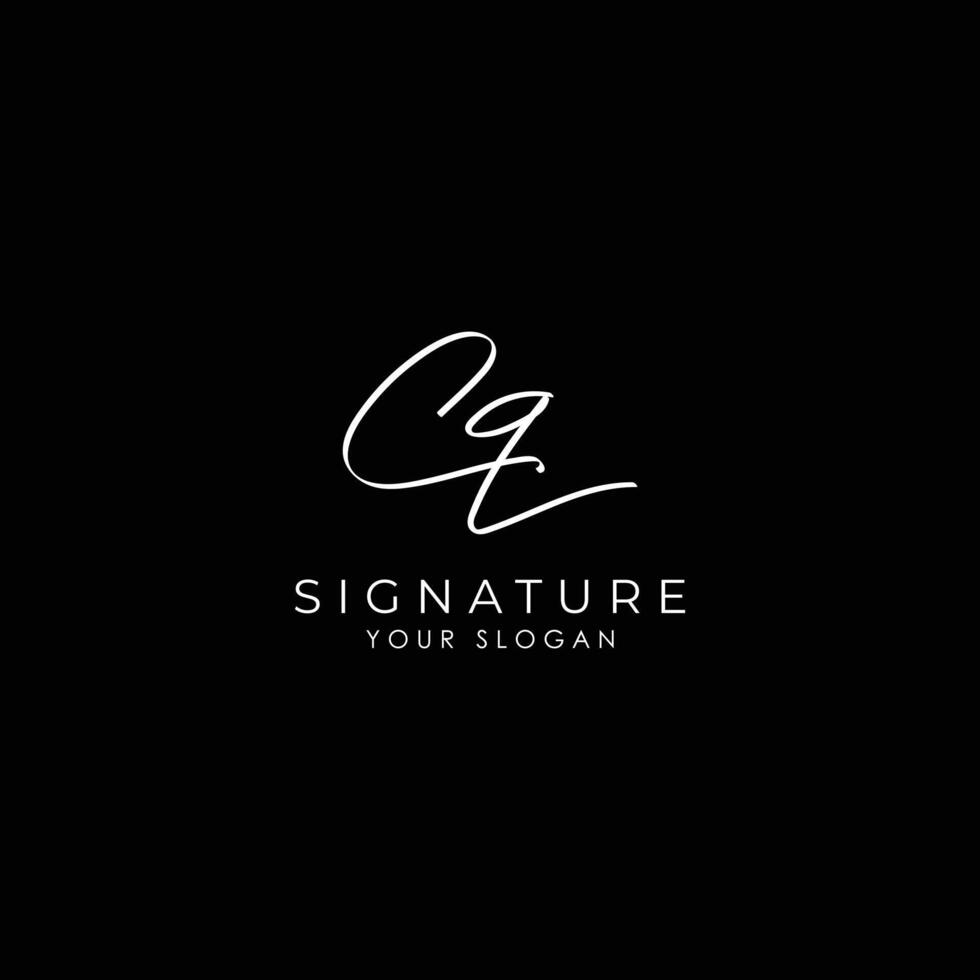CQ initial letter handwriting and signature logo, c q elegant Symbol design template vector