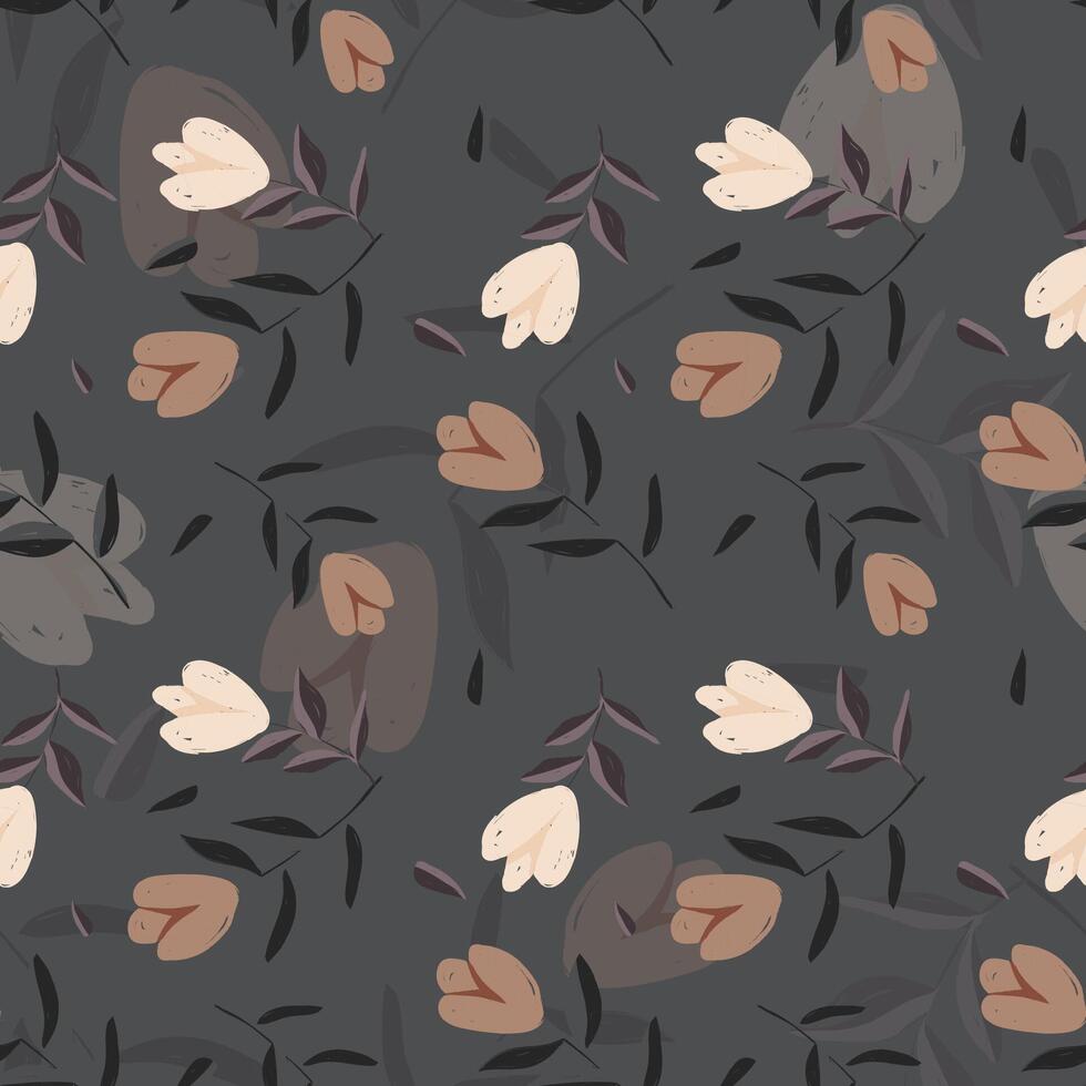 Hand drawn floral flower pattern. vector