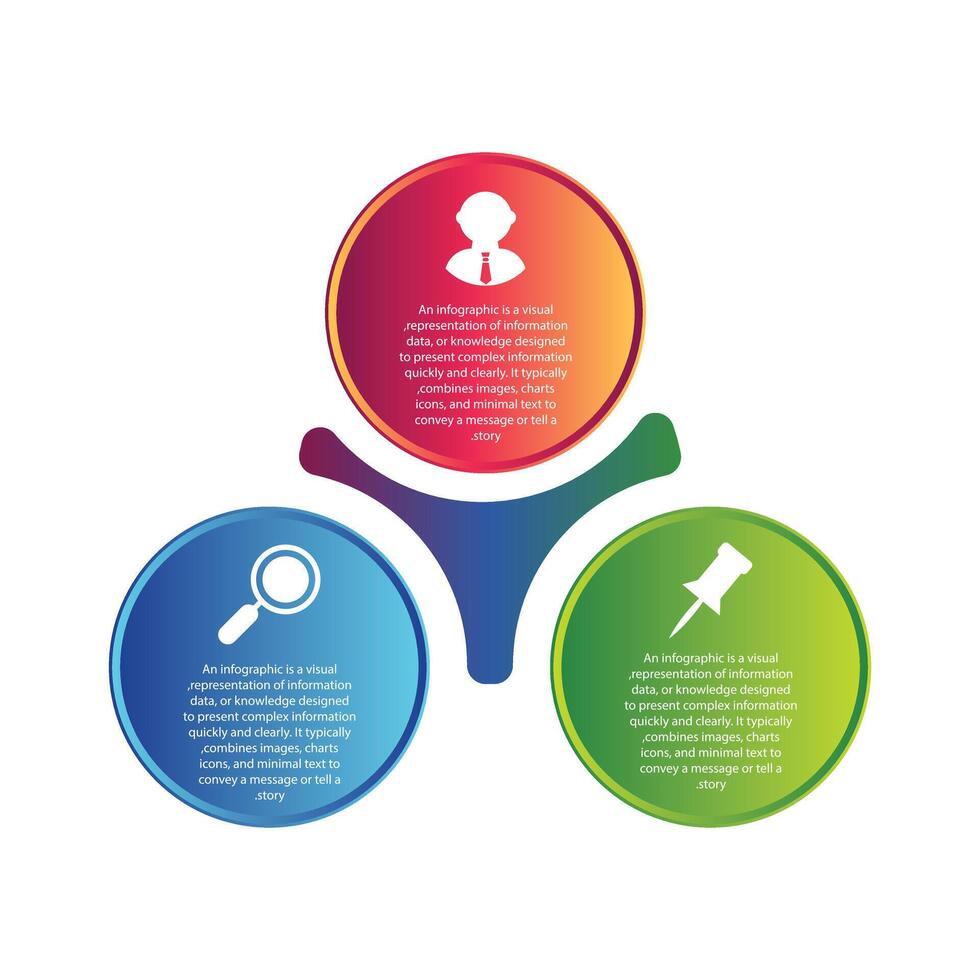 Simple Business Infographic Element design with Unique 3 options can be used for workflow layout, diagram, annual report. vector