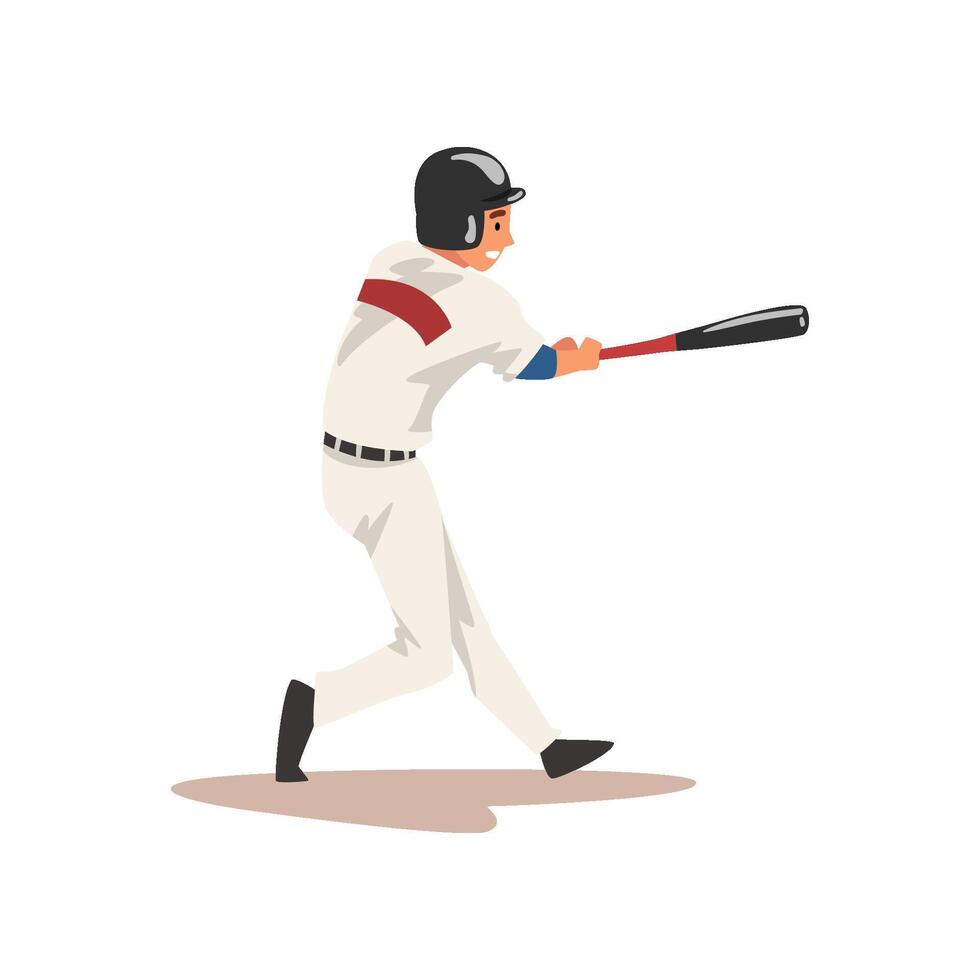 Baseball Batter Hitter, Softball Athlete Character in Uniform Illustration vector