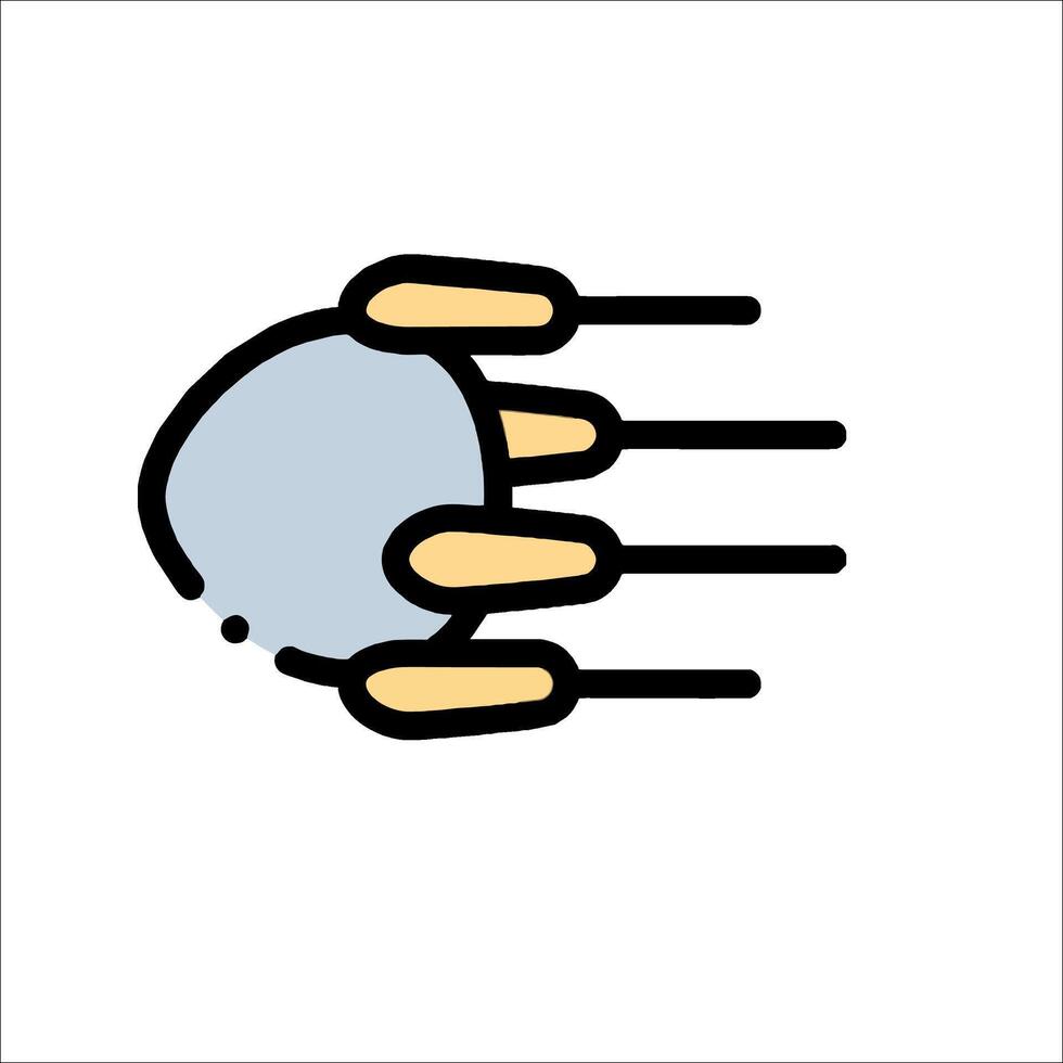 A cartoon illustration of a flying object vector