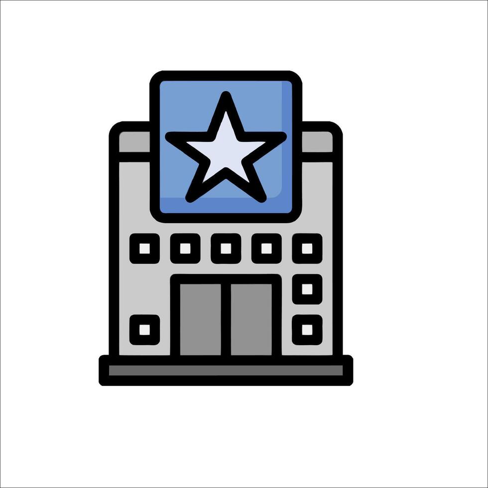 A building with a star on top and a star on the front vector