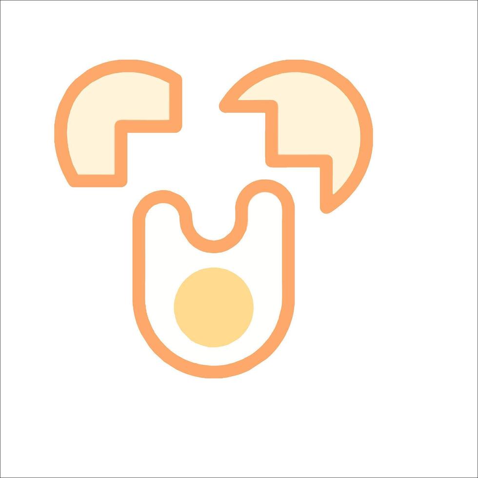 An orange and white icon of a heart vector
