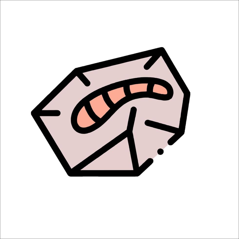 A cartoon of a piece of paper with a worm inside vector