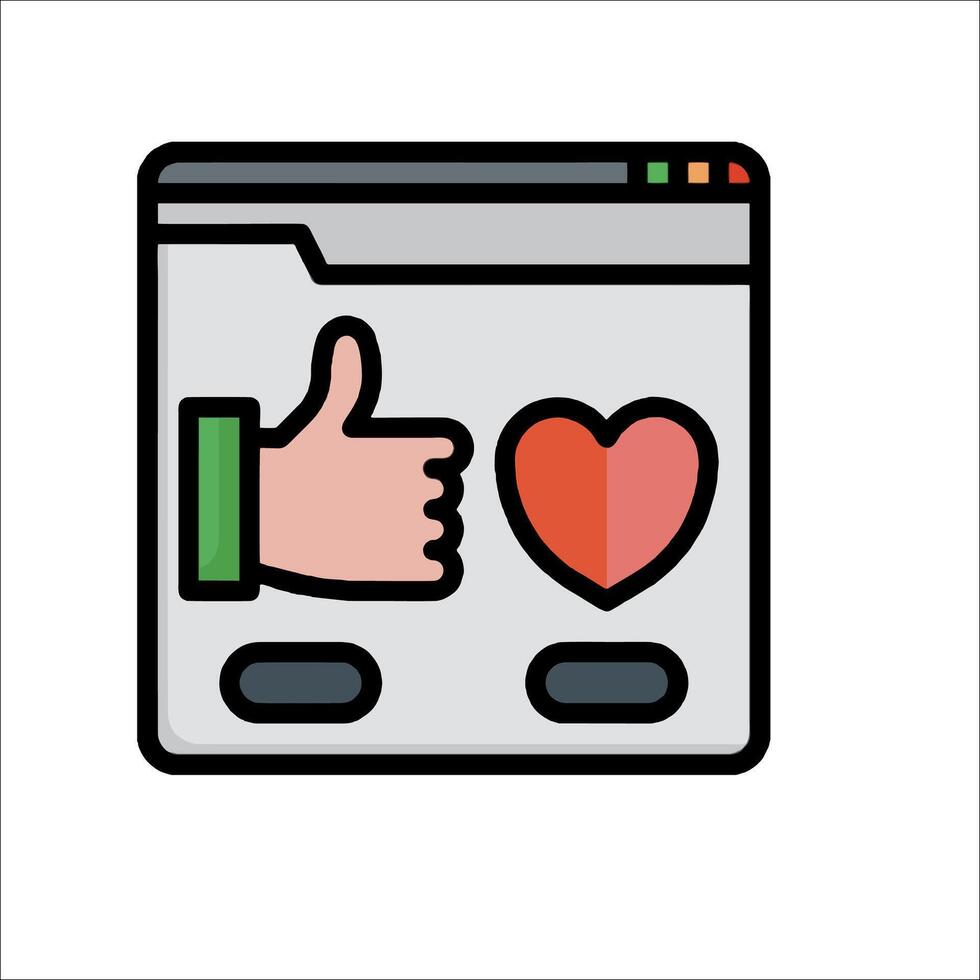 A hand giving a thumbs up to a heart icon vector