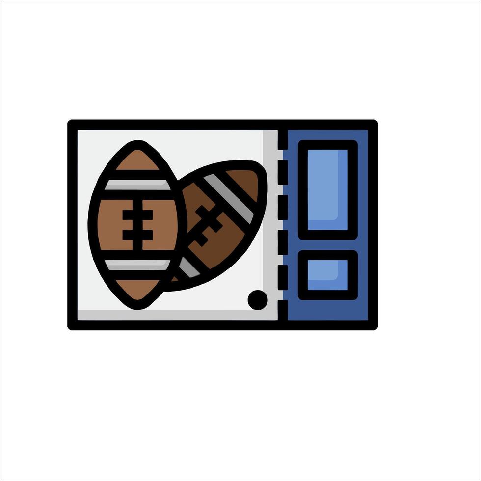 A football ball is inside a microwave vector