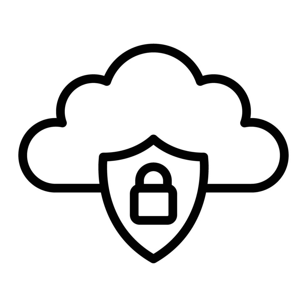 Cloud Security Icon Design vector